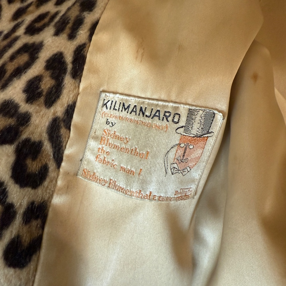 Leopard Print Faux Fur Women's Coat - Brown/Black - Picture 4 of 11